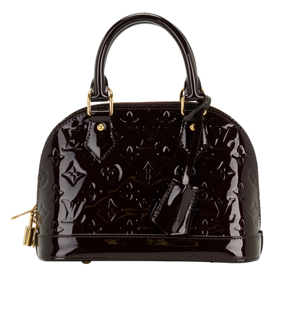 Alma BB, &pound;850, Handbags, Burgundy, Patent Leather, Front view